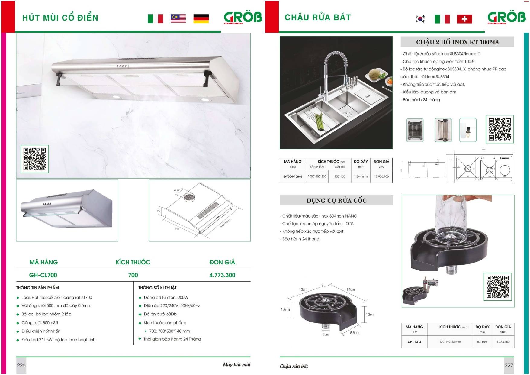 Thiết bị nhà bếp GROB Catalogue và Bảng giá mới nhất /Page 113